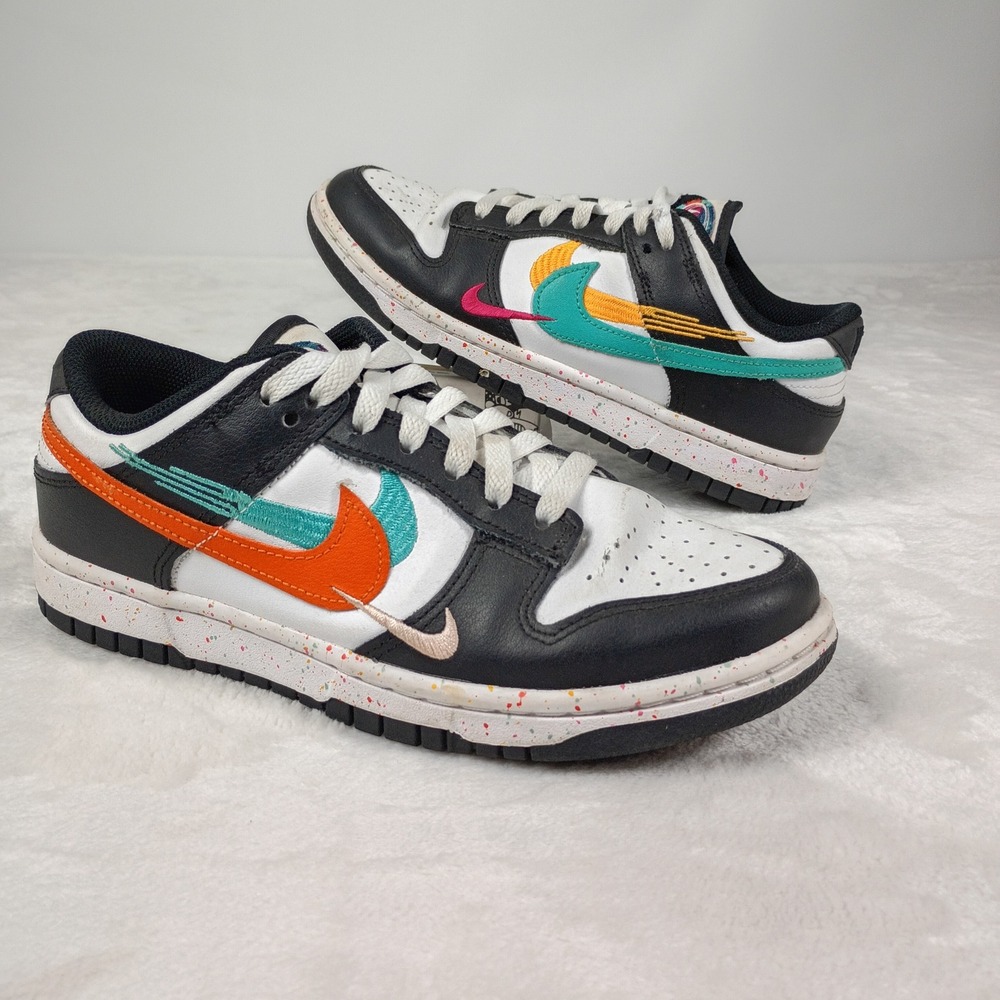 Nike Dunk Low Sneakers Womens 7.5 Lunar New Year Multi-Swoosh Shoes Streetwear